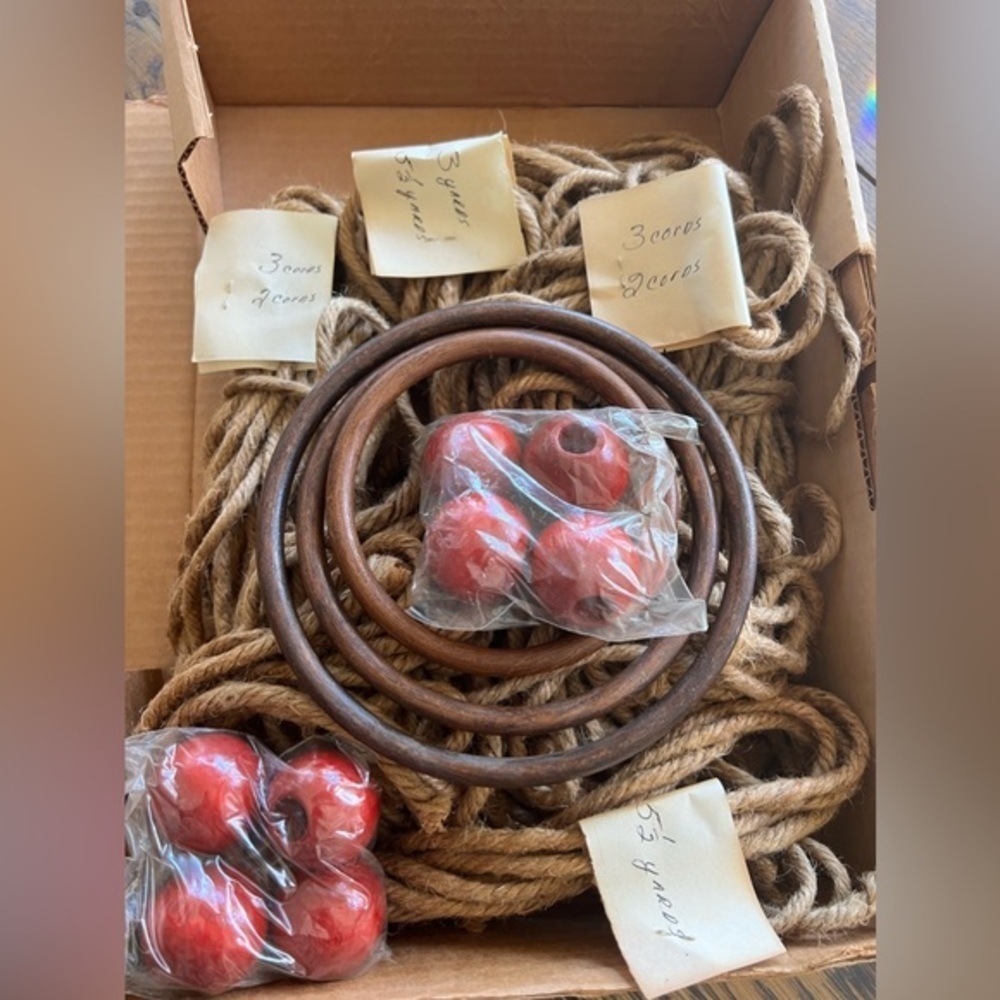Vintage San Antonio macrame full kit hangers dead stock